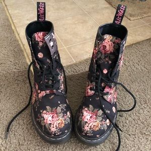 Doc Martens Floral Combat Boots